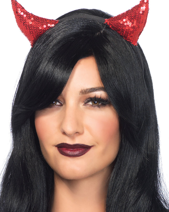 Sequin devil horns